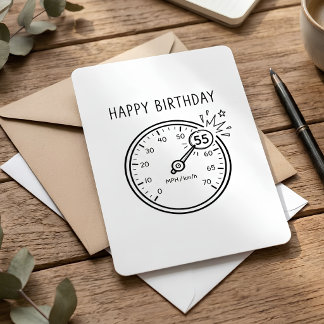 Frohen 55. Geburtstag Meilenstein Tacho Einladung
