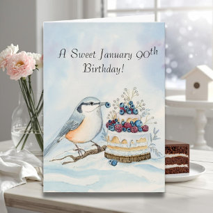 Frohen 90. Geburtstag im Januar, Kleiber Karte