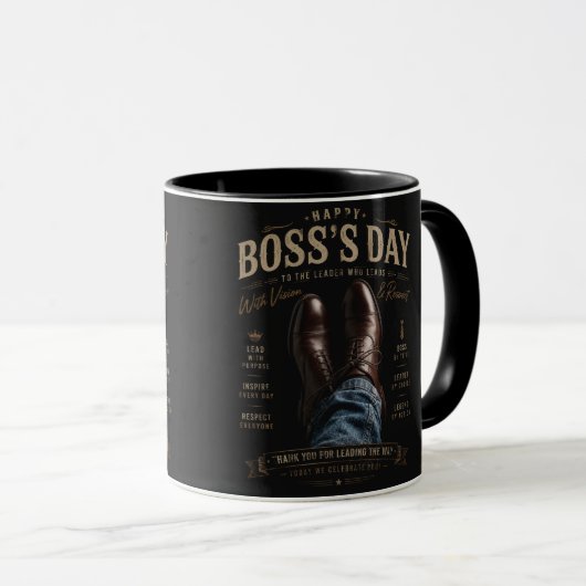 Frohen Boss-Tag Tasse (VorderseiteRechts)