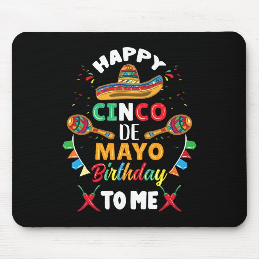 Frohen Cinco De Mayo Geburtstag mir Mousepad (Vorne)