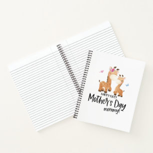 Frohen ersten Muttertag 🦒 Giraffe + Schmetterling Notizblock