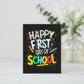 Frohen ersten Schultag Feiertagskarte (Stehend Vorderseite)