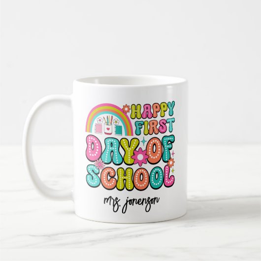 Frohen ersten Schultag Kaffeetasse (Links)