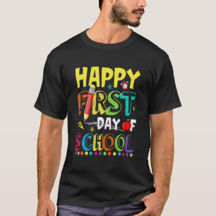 Frohen ersten Schultag Lehrer Kinder Cool zurück i T-Shirt