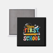 Frohen ersten Schultag Lehrer Schüler Kind Rücksei Magnet (Vorderseite/Rückseite)