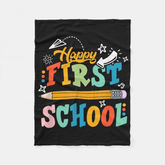 Frohen ersten Schultag Lehrer Schüler Kind zurück Fleecedecke (Vorderseite)