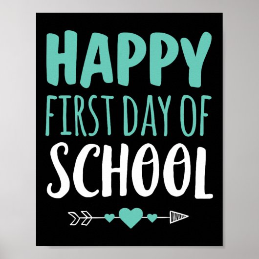 Frohen ersten Schultag Lehrer Schüler Pfeil Cu Poster (Vorne)