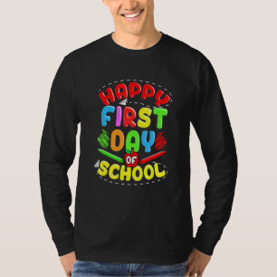 Frohen ersten Schultag Lehrer Zurück zur Schule S T-Shirt
