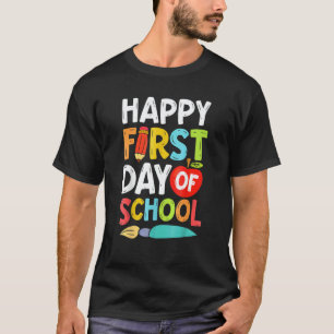 Frohen ersten Schultag Männer Frauen Lehrer T-Shirt
