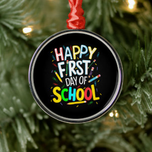 Frohen ersten Schultag Ornament Aus Metall