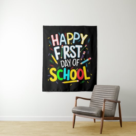 Frohen ersten Schultag Wandteppich (Beispiel)