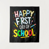Frohen ersten Schultag Wandteppich (Vorderseite)