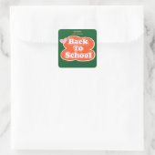 Frohen ersten Schultag WILLKOMMEN Quadratischer Aufkleber (Tasche)