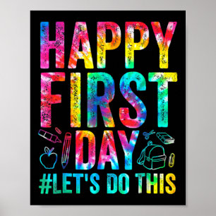Frohen ersten Tag Lasst uns loslegen Willkommen By Poster
