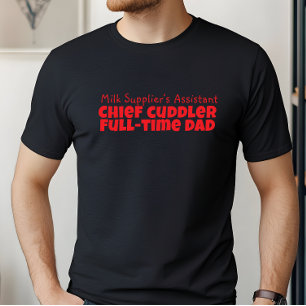 Frohen ersten Vatertag in schwarz-roter Schrift Hu T-Shirt