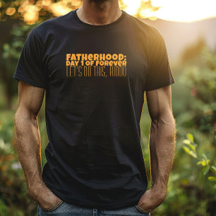 Frohen ersten Vatertag orange Buchstaben Humor T-Shirt