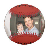 Frohen ersten Vatertag personalisierter Name & Fot Baseball (Vorderseite)