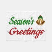 Frohen Festtage Bells Rot-Grün-Schrift Fleecedecke (Vorderseite (Horizontal))