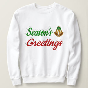Frohen Festtage Bells Rot-Grün-Schrift Sweatshirt