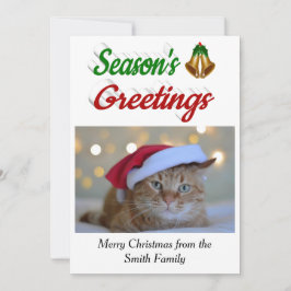 Frohen Festtage Bells Weihnachts-Foto-Skript Feiertagskarte