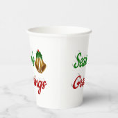 Frohen Festtage Bells Weihnachtsskript Pappbecher (Rechts)