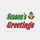 Frohen Festtage Bells Weihnachtstypografie Fleecedecke (Vorderseite (Horizontal))