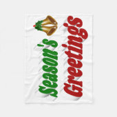 Frohen Festtage Bells Weihnachtstypografie Fleecedecke (Vorderseite)