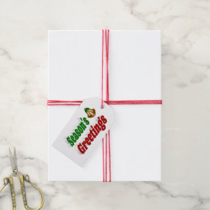 Frohen Festtage Bells Weihnachtstypografie Geschenkanhänger