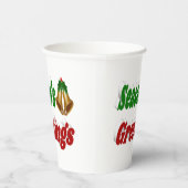 Frohen Festtage Bells Weihnachtstypografie Pappbecher (Rechts)