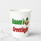 Frohen Festtage Bells Weihnachtstypografie Pappbecher (Vorderseite)