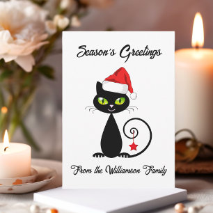 Frohen Festtage Black Santa Claus Weihnachts-Katze Feiertagskarte
