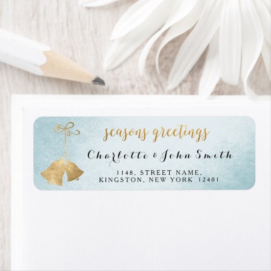 Frohen Festtage Blue Golden Christmas Bells (Insitu)