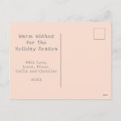 Frohen Festtage Blush WeihnachtsLeuchtturm Feiertagspostkarte (Rückseite)