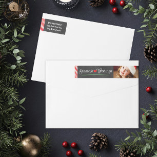 Frohen Festtage Chalkboard Foto Rücksendeadresse