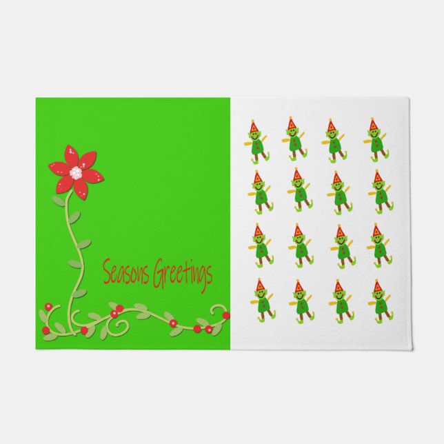 Frohen Festtage Elf, Weihnachts Matt Doormat Fußmatte (Vorderseite)