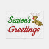 Frohen Festtage Flying Rentier Weihnachtsskript Fleecedecke (Vorderseite (Horizontal))