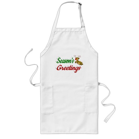 Frohen Festtage Flying Rentier Weihnachtsskript Lange Schürze (Vorne)