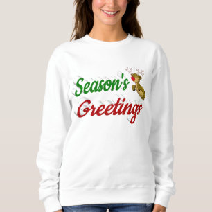 Frohen Festtage Flying Rentier Weihnachtsskript Sweatshirt