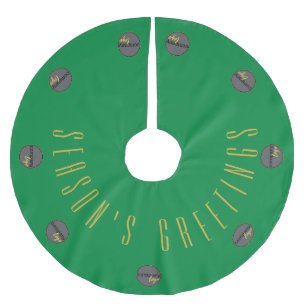 FROHEN FESTTAGE GREEN GOLD BUSINESS LOGO POLYESTER WEIHNACHTSBAUMDECKE
