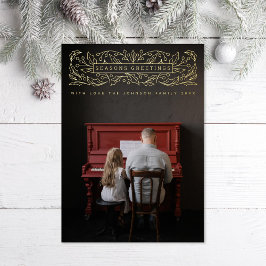 Frohen Festtage Holly Verlasse Foto Folien Feiertagskarte