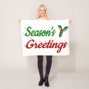 Frohen Festtage Holly Weihnachts-Grün-Drehbuch Fleecedecke