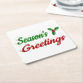 Frohen Festtage Holly Weihnachts-Grün-Drehbuch Rechteckiger Pappuntersetzer (angewinkelt)