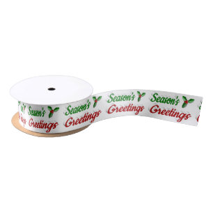 Frohen Festtage Holly Weihnachts-Grün-Drehbuch Satinband