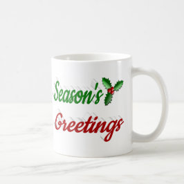Frohen Festtage Holly Weihnachtsskript Kaffeetasse