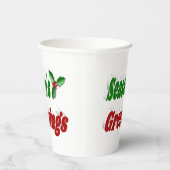 Frohen Festtage Holly Weihnachtstypografie Pappbecher (Rechts)