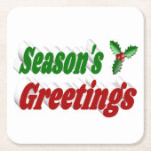 Frohen Festtage Holly Weihnachtstypografie Rechteckiger Pappuntersetzer (Vorderseite)