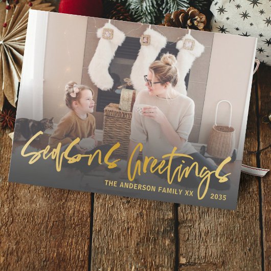 Frohen Festtage Imitate Gold Calligraphy Weihnacht Postkarte