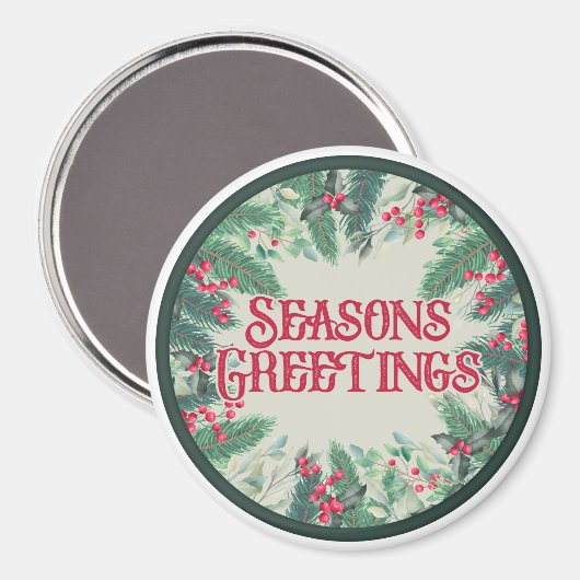 Frohen Festtage Magnet (Vorderseite/Rückseite)