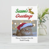 Frohen Festtage Reindeer Weihnachtsschreiben Foto Feiertagskarte (Stehend Vorderseite)