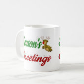 Frohen Festtage Reindeer Weihnachtsskript Kaffeetasse (Vorderseite Links)